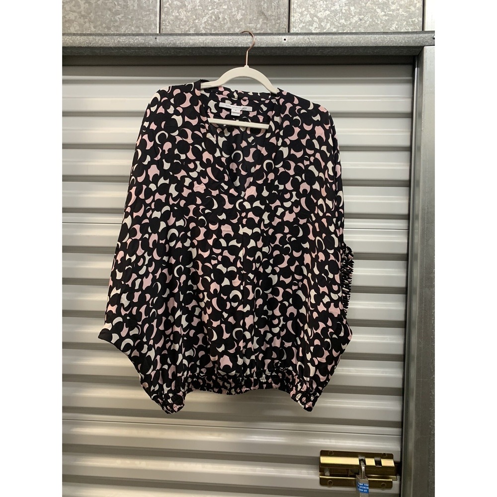 Diane vonFurstenberg Womens Meiko Silk Blend Top Sz Medium - See Description